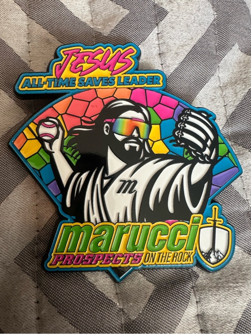 Jesus All-Time Saves Leader Marucci baseball trading pin